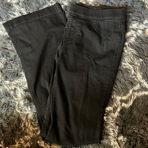 Black pull on flare pants